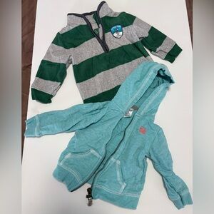 Carter’s fleece pullover and cotton sweatshirt hoodie lot 9M infant